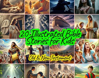 Illustrated Bible Stories eBook for Kids – Old & New Testament (Digital Download)