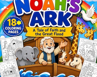 Noaks ark målarbilder: Bibelberättelse, Tro, Syndaflod (digital nedladdning)