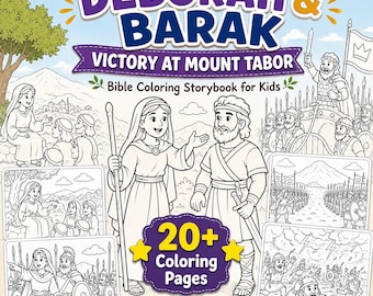 Deborah Baraks seger, Bibelns målarbok om berget Tabor (utskrivbar PDF)