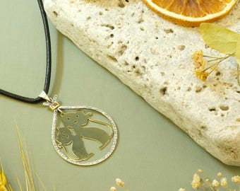 Handmade Sterling Silver Cat Pendant Necklace: Gift for Cat Lovers