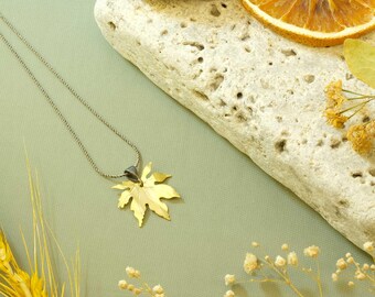 Handmade Sterling Silver Maple Leaf Pendant Necklace
