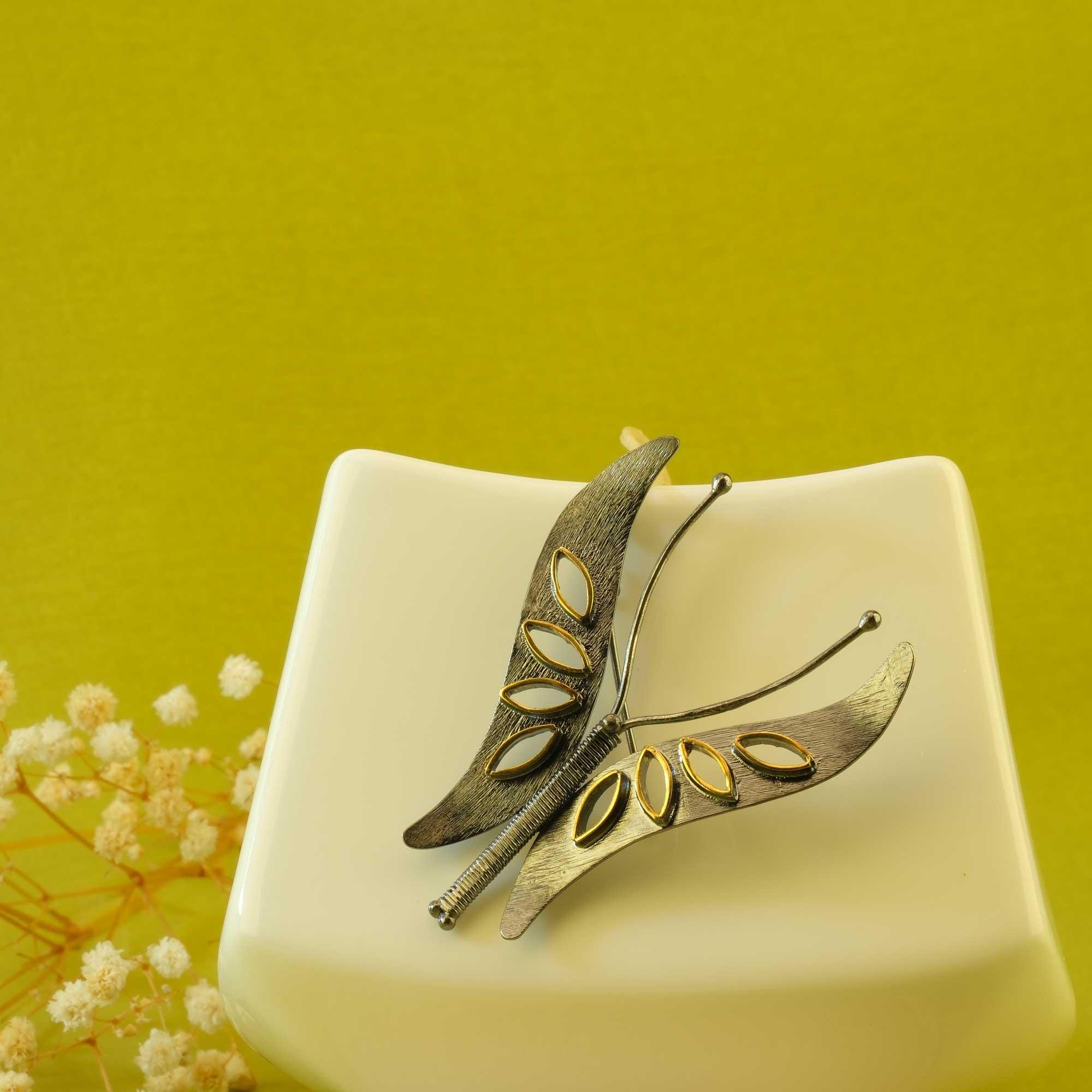 Handmade Sterling Silver Butterfly Brooch Necklace