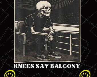 Heart Says Pit Knees Say Balcony Png, Skeleton Goth Band Png, Funny Humor Png