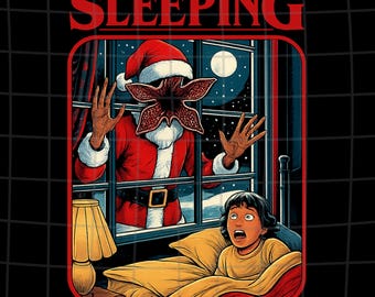 Up & Side Down PNGへようこそ、ストレンジャー風クリスマスデザイン、ヴィンテージで不気味で醜いクリスマス、レトロな80年代SFホリデー、デジタルダウンロード