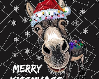 Merry Kissmyass Donkey Sarcastic Xmas PNG, Merry Kissmyass PNG, Merry Kissmyass Donkey Png, Donkey Christmas Png, Christmas PNG