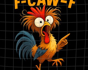 Pollo divertente e alla moda F-Caw-F PNG Pollo urlante divertente PNG Meme Animale da fattoria Png Meme F-CAW-F Pollo Gallo F-Caw-F Clipart