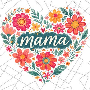 Boho floral mama png, mom adjectives png, she is mom png, mama sublimation, abstract floral, mama dtf transfer, mothers day, mom png