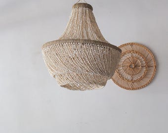 Handmade Sea Shell Chandelier, Coastal Beach Decor, Seashell Chandelier Baru Design