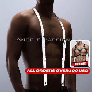 Reflective Mens Harness, Bulldog Chest Design, Glow in the Dark Leather Accessories, Sexy Gift for Him, Gay Reflective Clubwear, Gay Harness