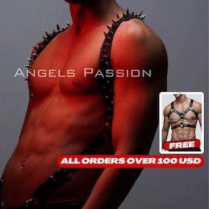 Mens Chest Harness, Bulldog Harness for Mens, Stylish Leather Harness, Bold Body Accessory for Mens.