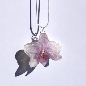 925 silver real orchid necklace choker elf fairy flower necklace pink purple y2k