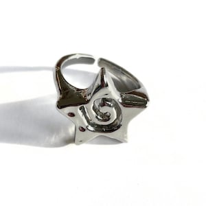 Stern Spiral Silber Ring, Swirl Ring, Infinity, Geburtstag Geschenk, Bold, Statement Ring, Grunge, y2k, Retro Ring, Weihnachtsgeschenk