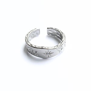 925 Echt Silber Ring, Stern Ring, Siren, Fee, Elfe, Geburtstag Geschenk, mystisch, Bold, Statement Ring, Grunge, y2k, Weihnachtsgeschenk