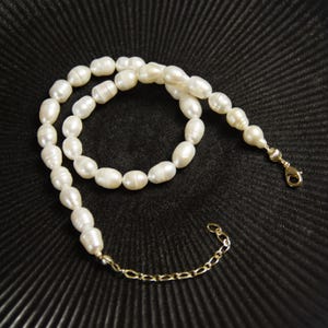 2 in 1 White Freshwater Pearl Necklace Double Bracelet Shell Detail, 14K Gold, Pearl Chain, Shell, Wedding, Bridesmaid Gift