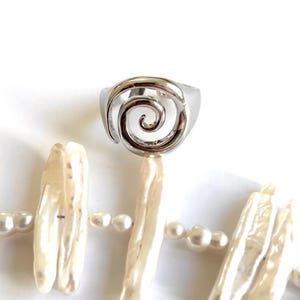 Spiral Silber Ring, Swirl Ring, Infinity, Geburtstag Geschenk, mystisch, Bold, Statement Ring, Grunge, y2k, Retro Ring, Weihnachtsgeschenk