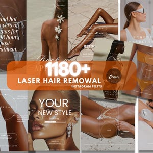 Instagram-sjablonen voor laserontharing | Medspa-bundel socialmediaberichten | Canva-sjablonen voor esthetische kliniek | Kit harsen en laserspa-stiften
