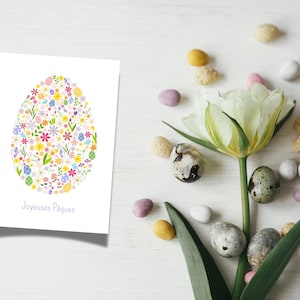 Frohe Ostern Karte "Blumiges Osterei"