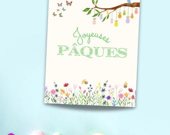 Happy Easter Card "Easter in Flowers"