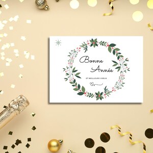 Carte de voeux "Bonne Année" + enveloppe