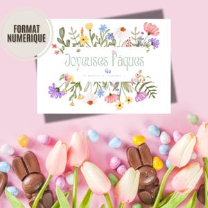 Carte numérique Joyeuse Pâques printanière