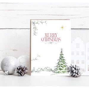 Carte de voeux "Merry Christmas" + enveloppe