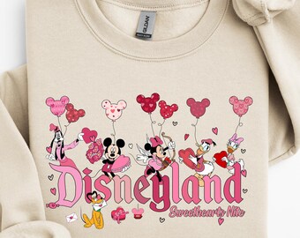 Disneyland Hearts Sweatshirt, Mickey And Friends Valentine Sweatshirt, Disneyland Valentines Shirt, Valentines Day Sweater, Valentine Gift