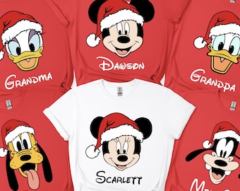 Custom Disney Family Christmas Shirt,Personalized Disney Character Christmas Shirt,Mickey and Friends Christmas Shirt,Matching Christmas Tee