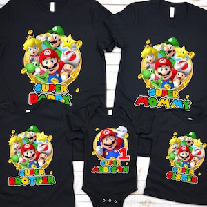 Super Mario Family Matching Birthday Shirt, Super Mario Birthday Shirt, Mario Family Shirts, Level Up Birthday Shirt, Toddler T-Shirt