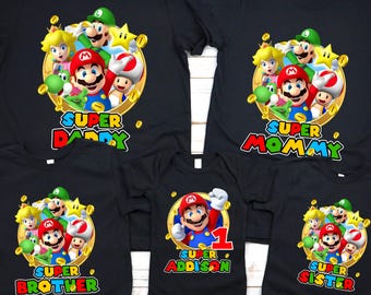 Super Mario Family Matching Birthday Shirt, Super Mario Birthday Shirt, Mario Family Shirts, Level Up Birthday Shirt, Toddler T-Shirt