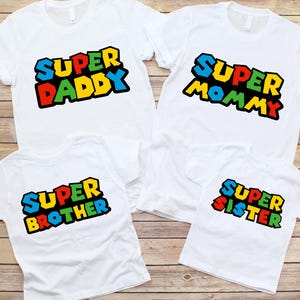 Custom Super Mario Birthday Shirts, Super Mario Family Shirts, Super Mario Shirt, Birthday Shirt For Kids, Mario Family Matching Shirts