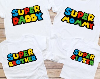 Custom Super Mario Birthday Shirts, Super Mario Family Shirts, Super Mario Shirt, Birthday Shirt For Kids, Mario Family Matching Shirts