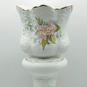 Vintage Jardiniere With Floral Paint Jardiniere For Flower Lovers Gift Made By Staffordshire England