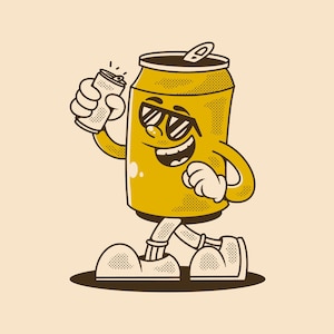 Walking beer can character