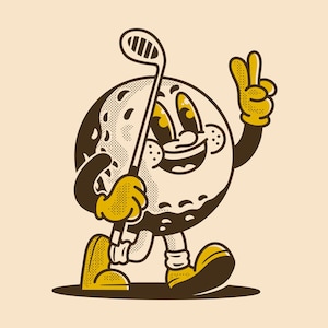 Walking golf ball character
