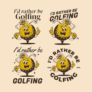 Golf ball mascot character - I&#39;d rather be golfing