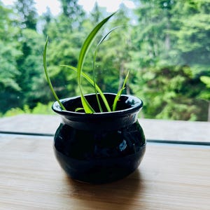Blue ceramic planter