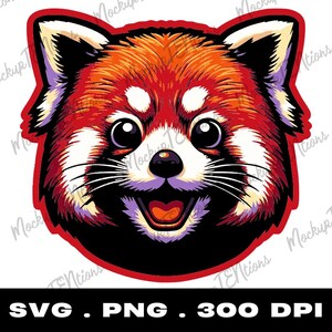 Panda rojo SVG, gráfico de panda rojo, imágenes prediseñadas de panda rojo PNG, imágenes prediseñadas de panda rojo, vector de panda rojo, gráficos vectoriales de animales, descarga instantánea