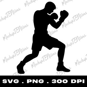 Silueta de boxeo, SVG de boxeo, gráfico de boxeo, clipart PNG de boxeo, clipart de boxeo, vector de boxeo, gráfico vectorial, boxeo, descarga instantánea
