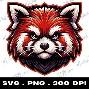 Panda rojo SVG, gráfico de panda rojo, imágenes prediseñadas de panda rojo PNG, imágenes prediseñadas de panda rojo, vector de panda rojo, gráficos vectoriales de animales, descarga instantánea