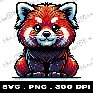 Panda rosso SVG, Grafica panda rosso, Clipart PNG panda rosso, Clipart panda rosso, Vettore panda rosso, Grafica vettoriale animali, Download immediato