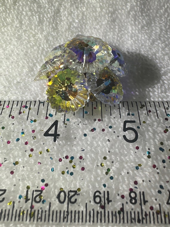 Vintage Rivoli Crystal Cluster Flower Brooch Pin … - image 5