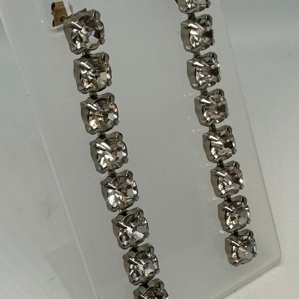 Vintage Clear Rhinestone Single Strand Rhinestone Earrings after five wedding bridal prom occasion cruise