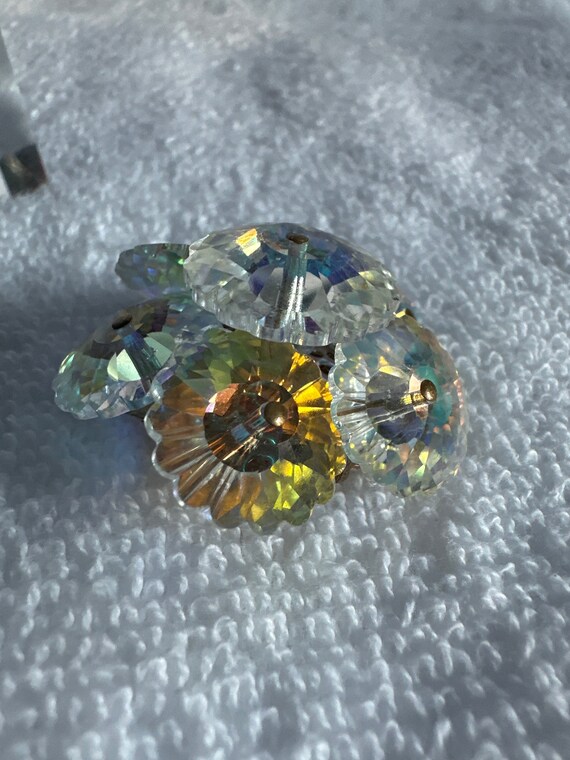 Vintage Rivoli Crystal Cluster Flower Brooch Pin … - image 10