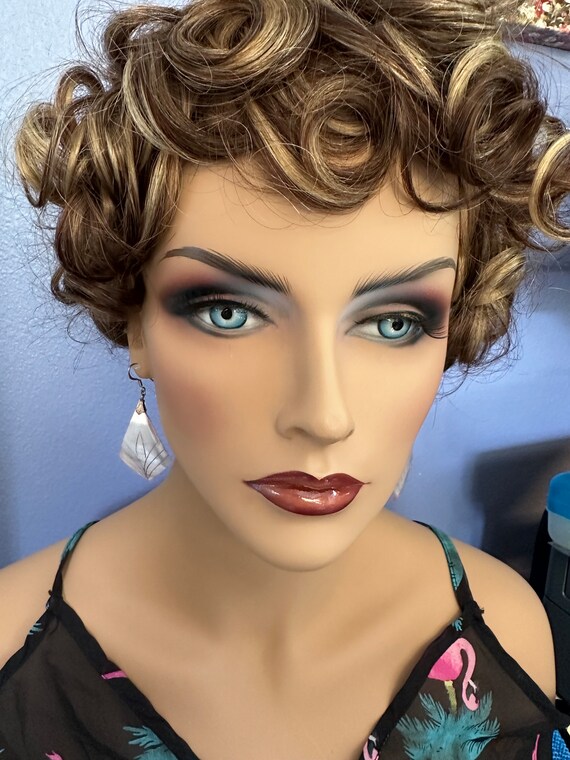 Artisan Etched Shell Diamond Shape Drop Earrings … - image 5