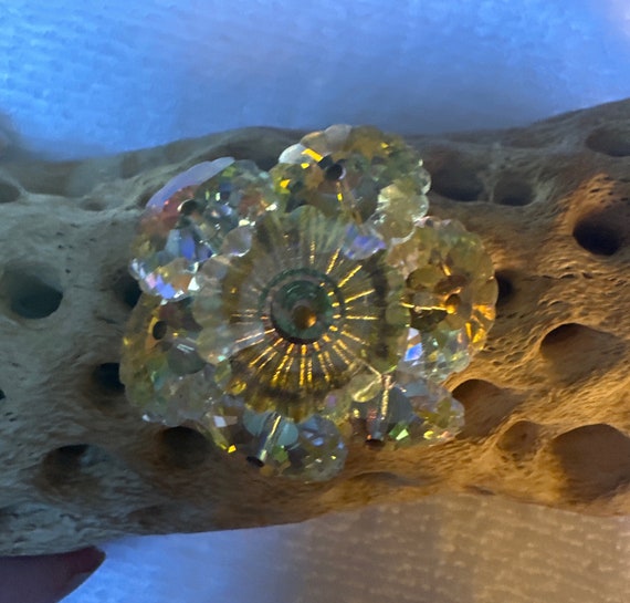 Vintage Rivoli Crystal Cluster Flower Brooch Pin … - image 7