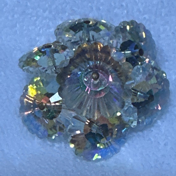 Vintage Rivoli Crystal Cluster Flower Brooch Pin … - image 2