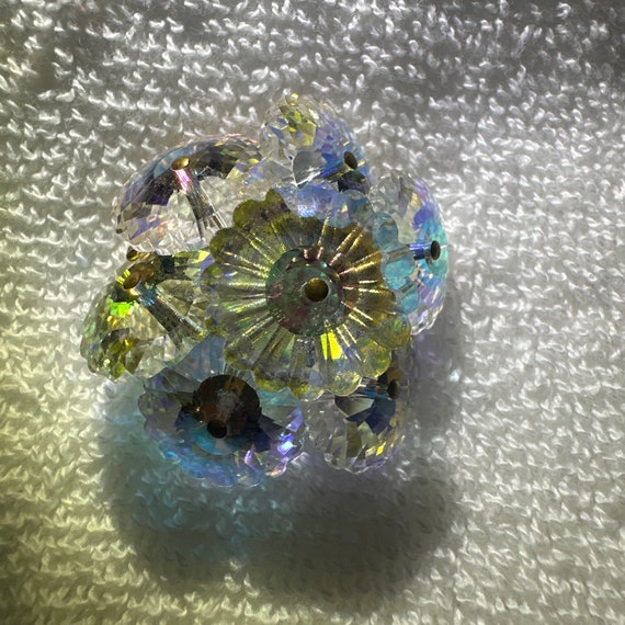 Vintage Rivoli Crystal Cluster Flower Brooch Pin … - image 6