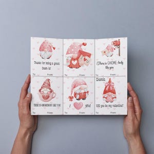 Cartes de Saint Valentin gnome - Saint Valentin en classe - IMPRIMABLE
