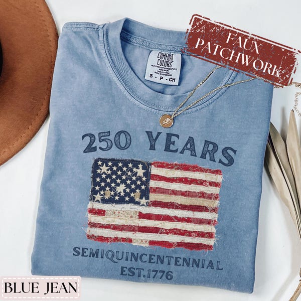 Comfort Colors Retro 250 Years Semiquincentennial Shirt, USA 1776 Vintage Tee, Patriotic Flag TShirt, America 250th Anniversary Gift