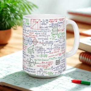 Math Teacher Formulas Mug for Mathematician Gift Geometry Teacher Coffee Cup Algebra and Trigonometry Teacher Appreciation Mug for Christmas